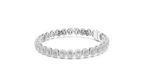 Radiant-Cut Halo Cluster Diamond Tennis Bracelet