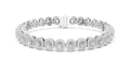 Radiant-Cut Halo Cluster Diamond Tennis Bracelet