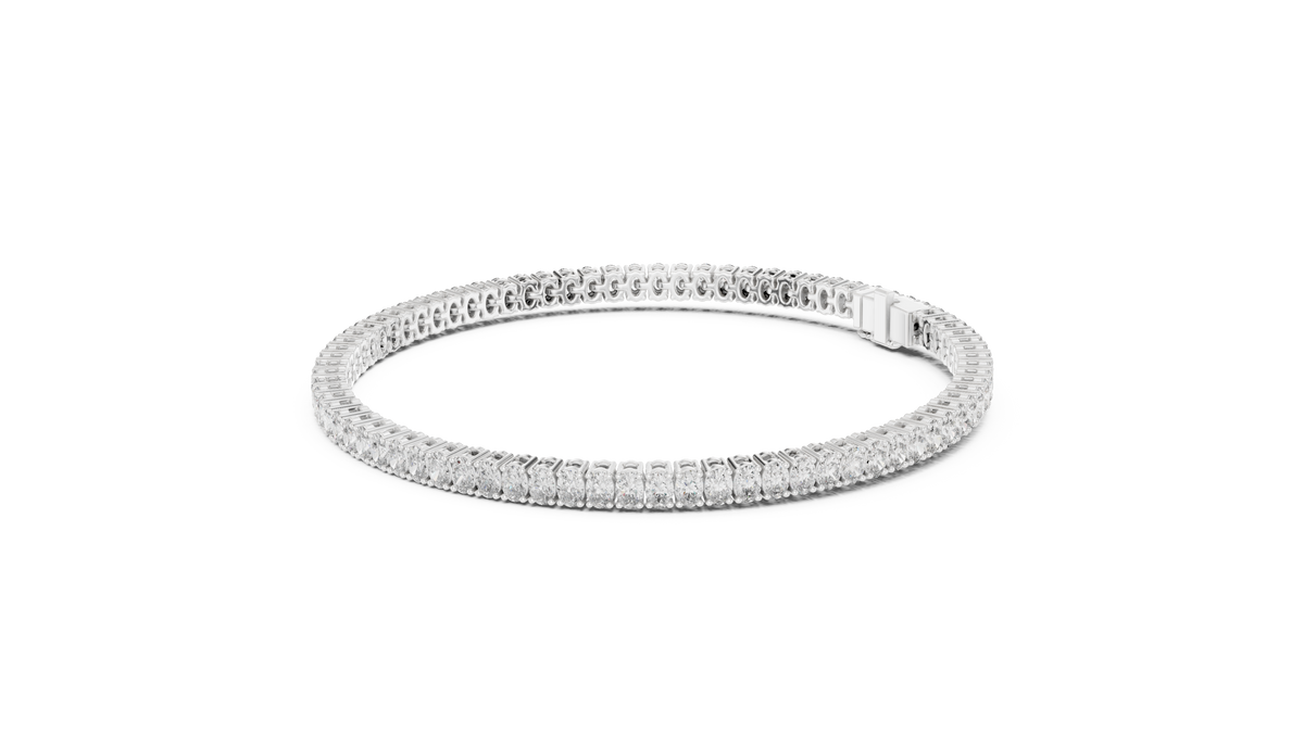East-West Oval Diamond Tennis Bracelet