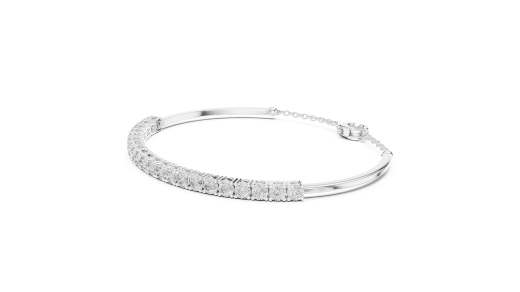 Moonbeam Curve Silver Bracelet