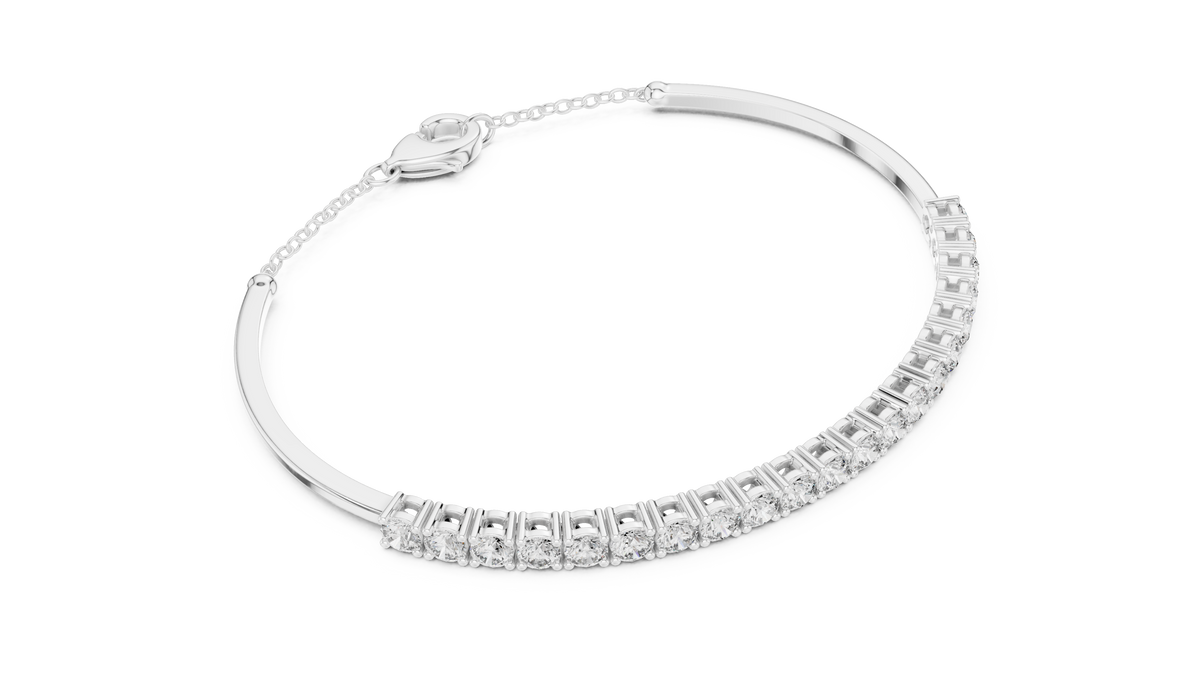 Moonbeam Curve Silver Bracelet