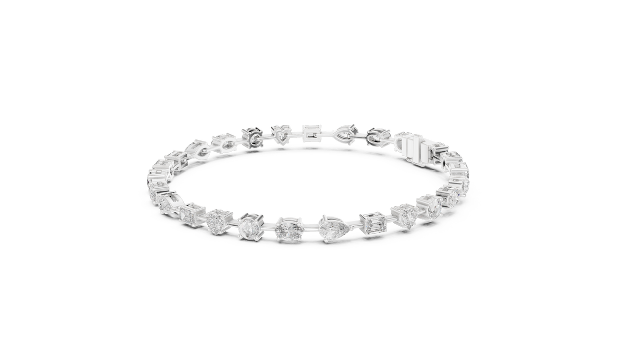 Fancy Mixed-Shape Diamond Tennis Bracelet