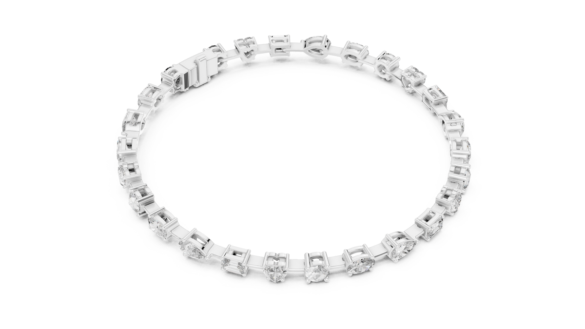 Fancy Mixed-Shape Diamond Tennis Bracelet