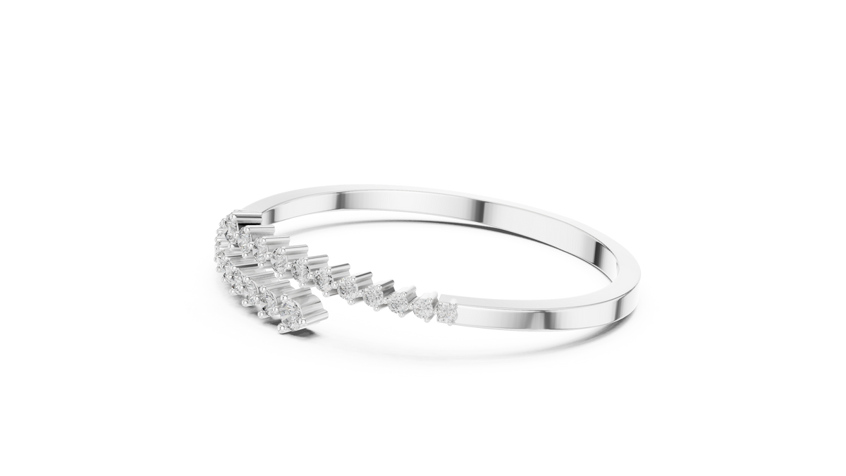 Graduated Round Diamond Bypass Bracelet