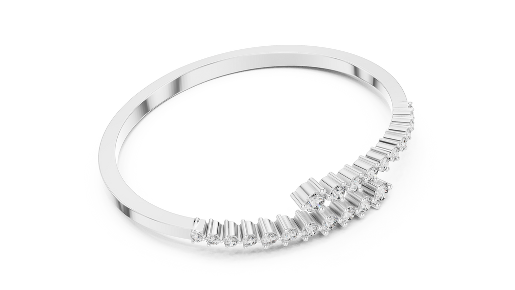 Graduated Round Diamond Bypass Bracelet
