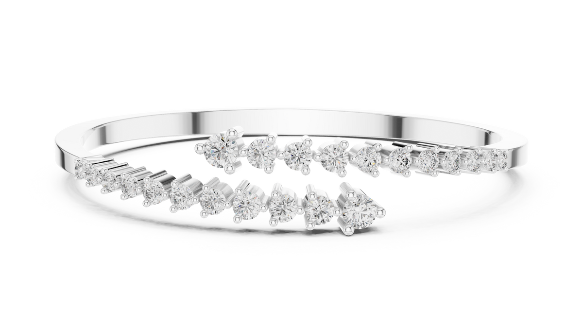 Graduated Round Diamond Bypass Bracelet