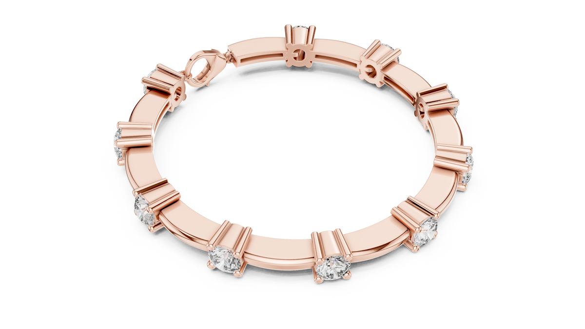 Lumina Diamond Station Bar-Link Bracelet