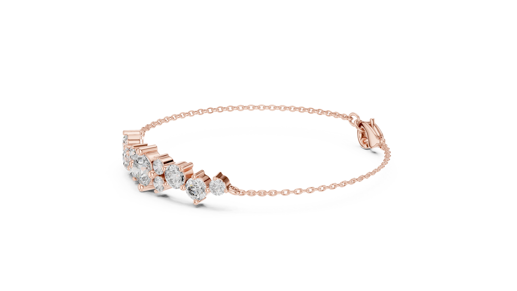 Étoile Scattered Diamond Cluster Chain Bracelet