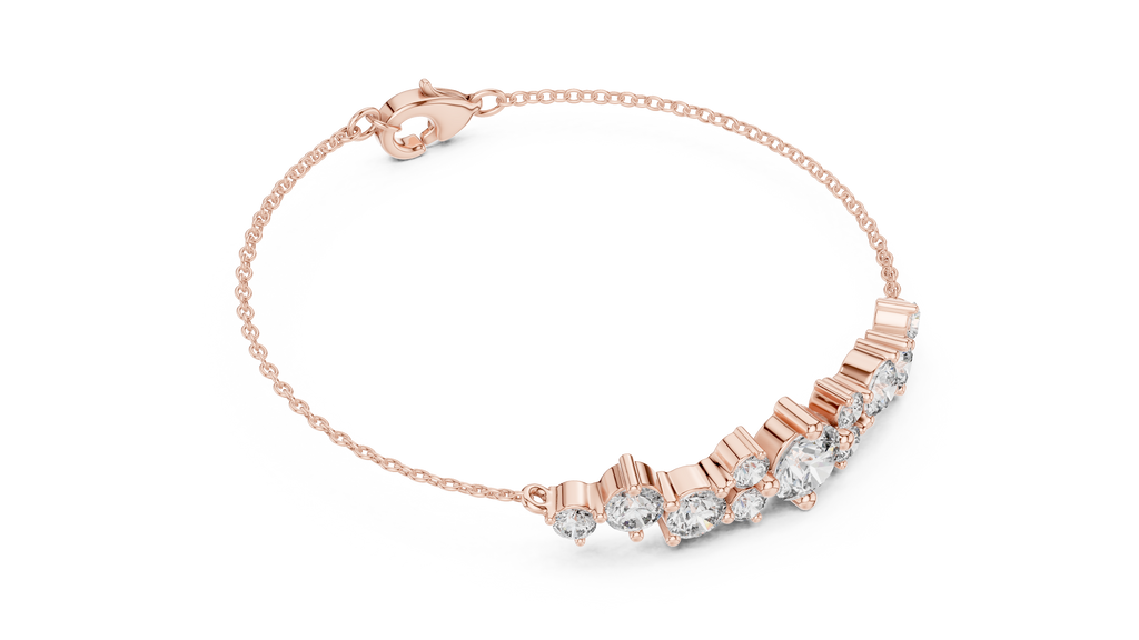 Étoile Scattered Diamond Cluster Chain Bracelet