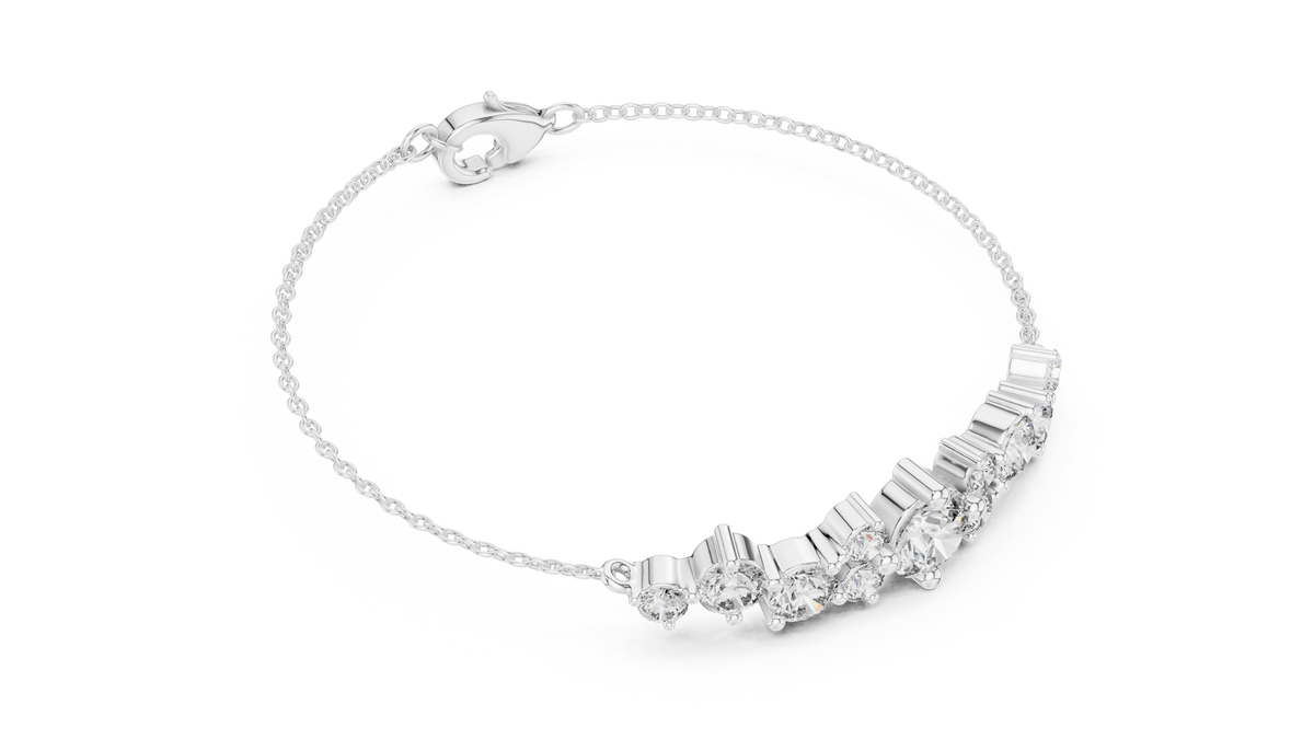 Étoile Scattered Diamond Cluster Chain Bracelet