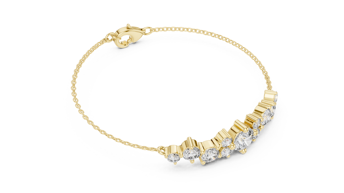 Étoile Scattered Diamond Cluster Chain Bracelet