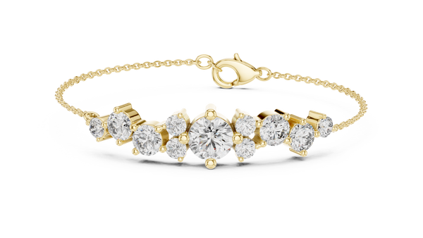 Étoile Scattered Diamond Cluster Chain Bracelet