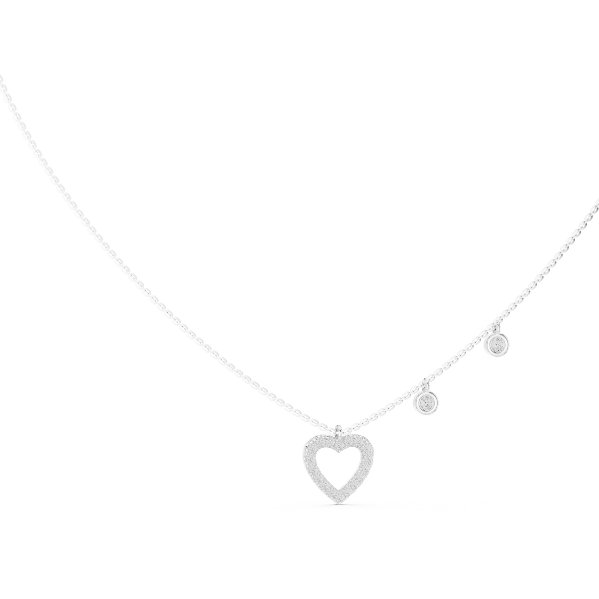 Rosalie Heart Silver Necklace