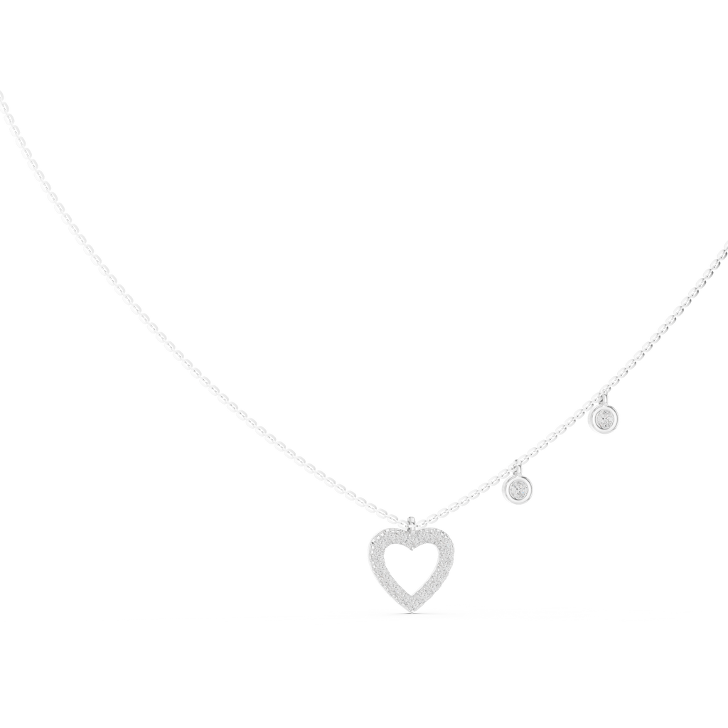 Rosalie Heart Silver Necklace