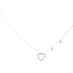 Rosalie Heart Silver Necklace