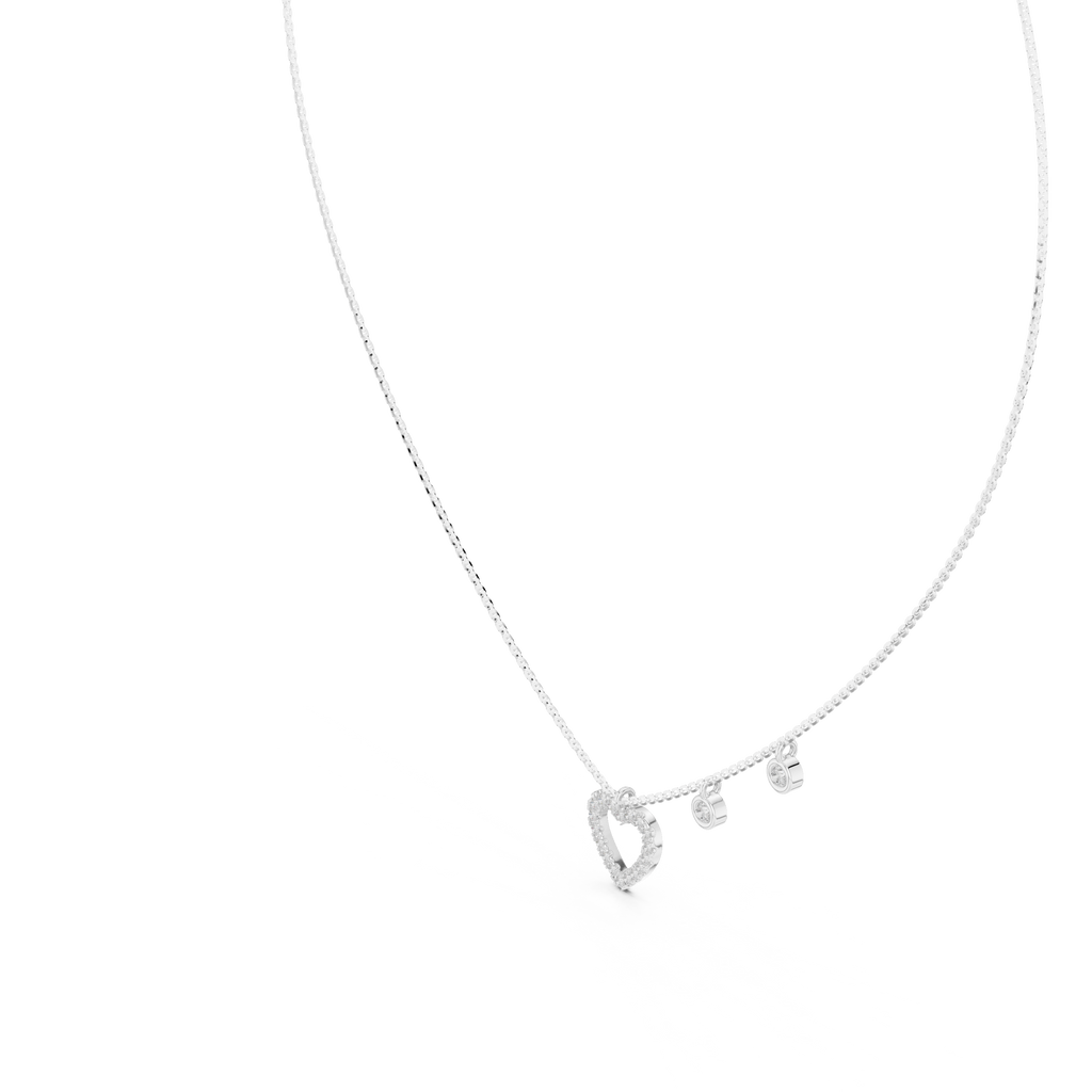 Rosalie Heart Silver Necklace
