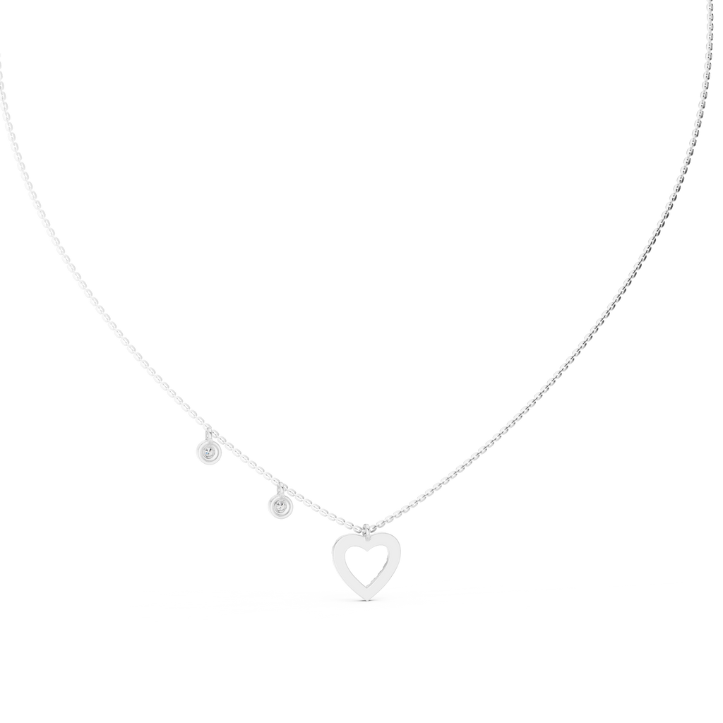 Rosalie Heart Silver Necklace