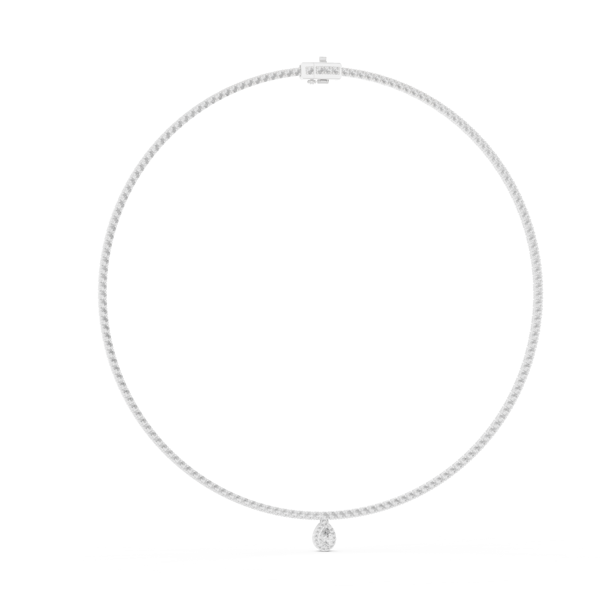 Genevieve Drop Silver Necklace