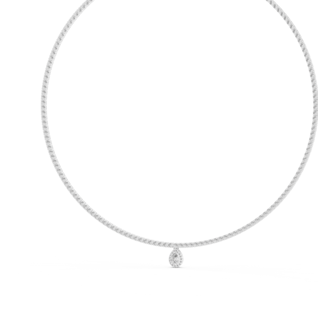 Genevieve Drop Silver Necklace
