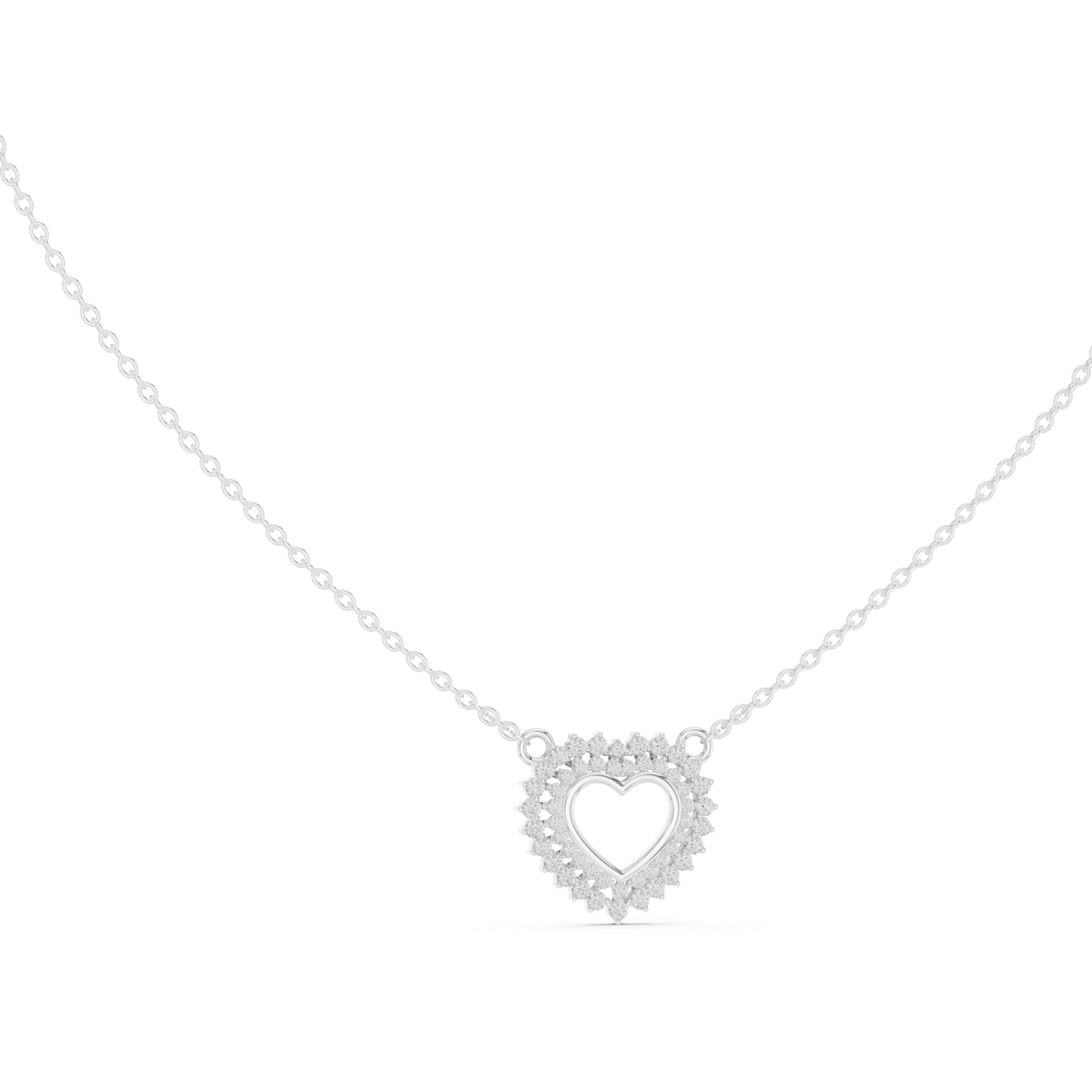 Seraphina Heart Silver Necklace