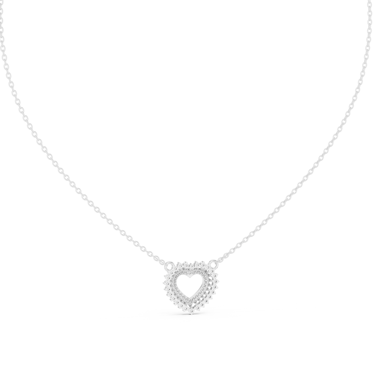 Seraphina Heart Silver Necklace