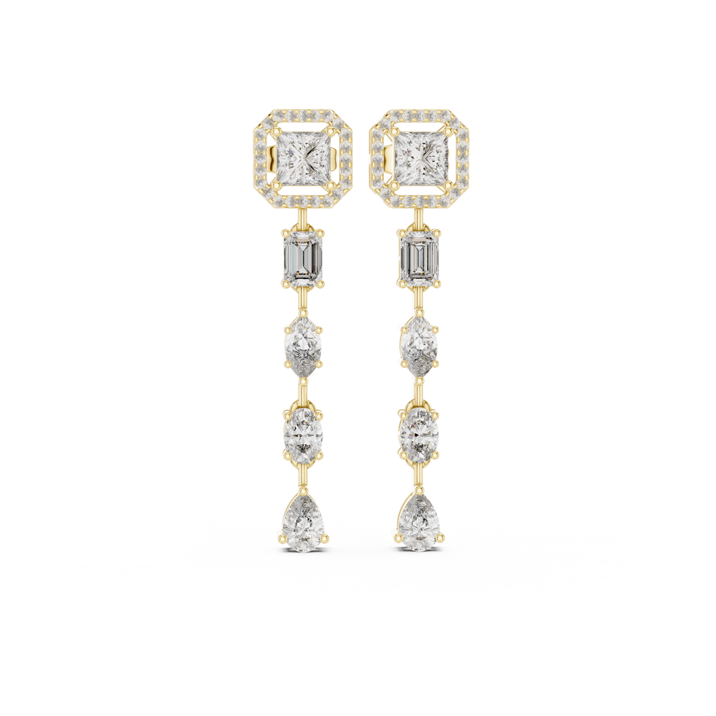Cascata Graduated Multi-Cut Diamond Drop Earring