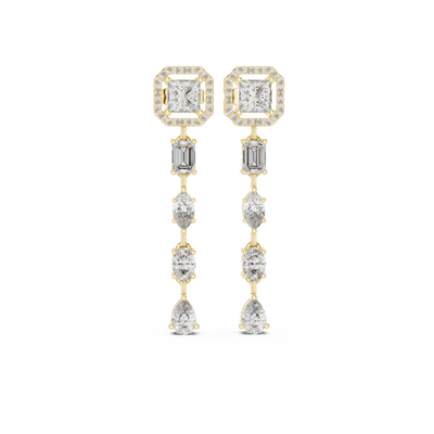 Cascata Graduated Multi-Cut Diamond Drop Earring