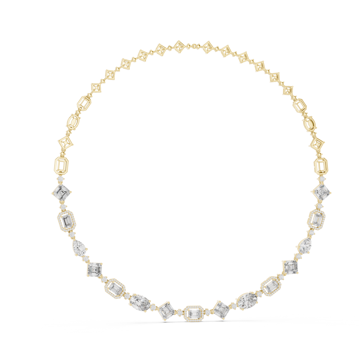 Grandeur Multi-Shape Fancy Diamond Necklace