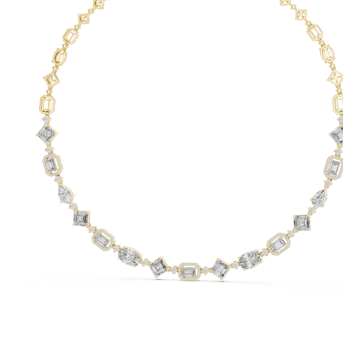 Grandeur Multi-Shape Fancy Diamond Necklace