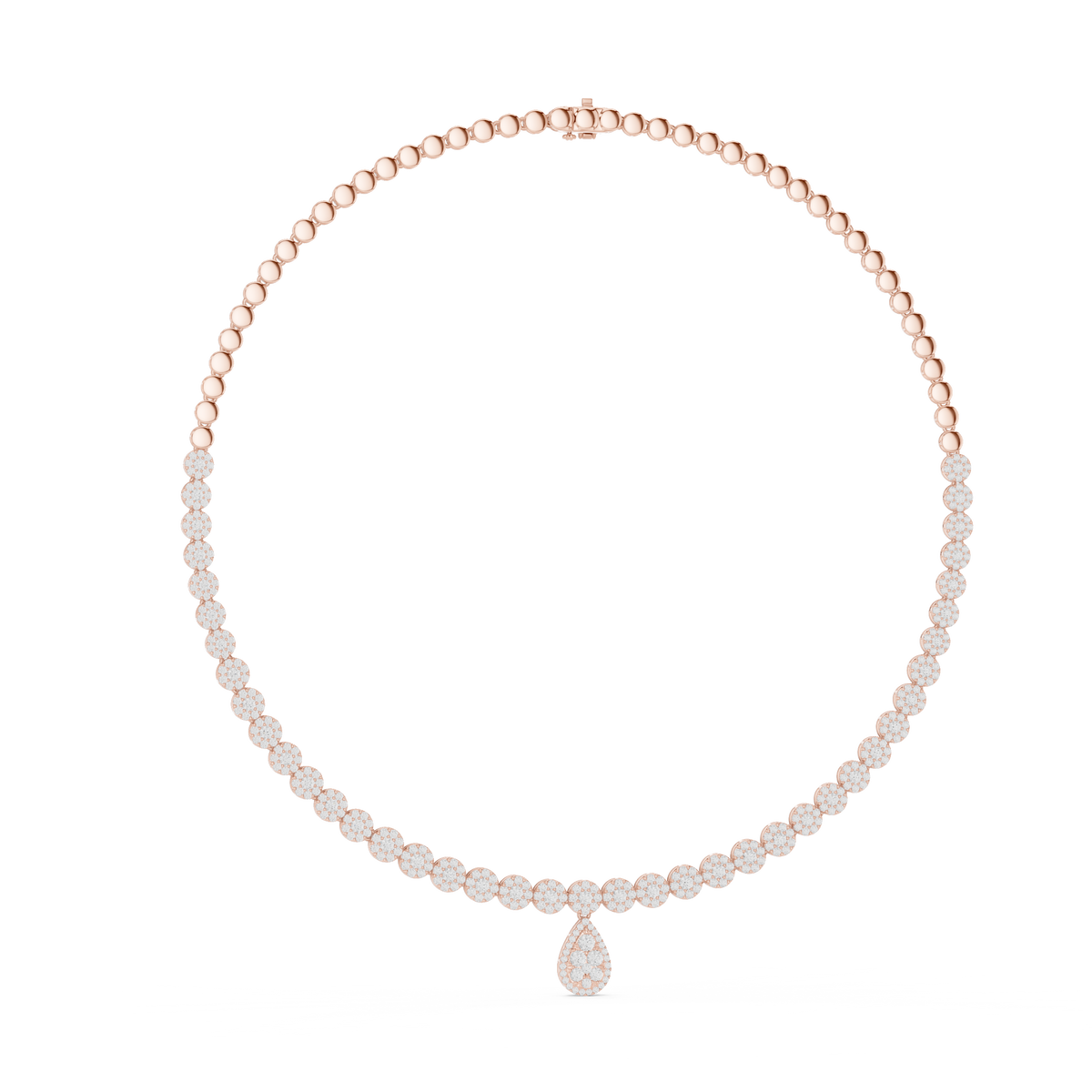 Celeste Diamond Cluster Riviera Drop Necklace