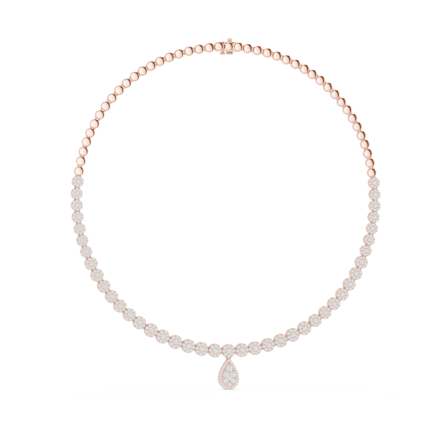 Celeste Diamond Cluster Riviera Drop Necklace