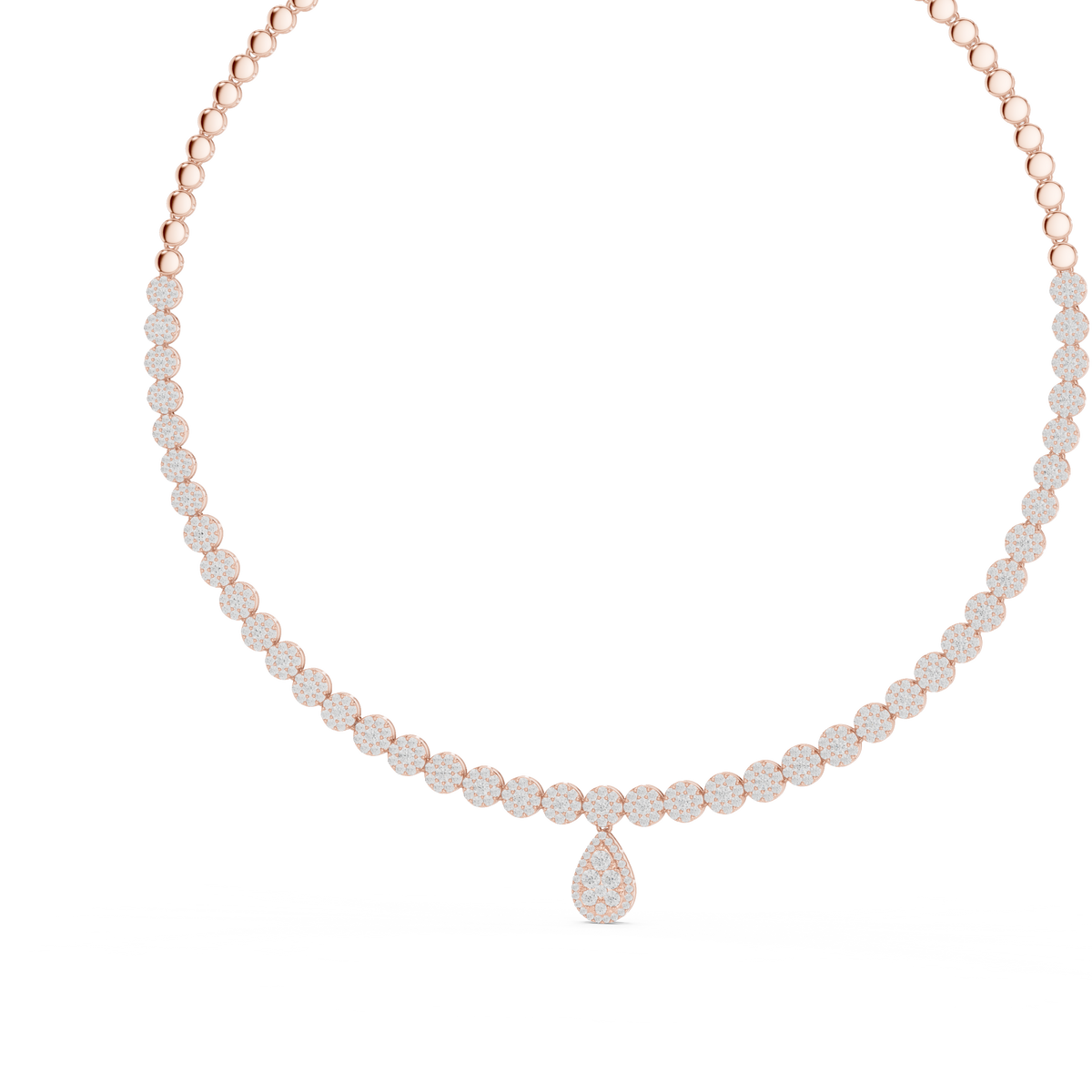 Celeste Diamond Cluster Riviera Drop Necklace