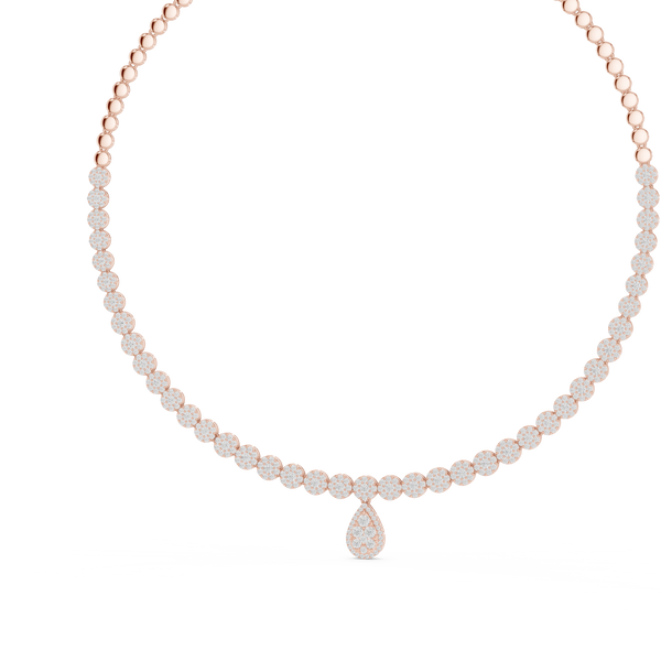 Celeste Diamond Cluster Riviera Drop Necklace