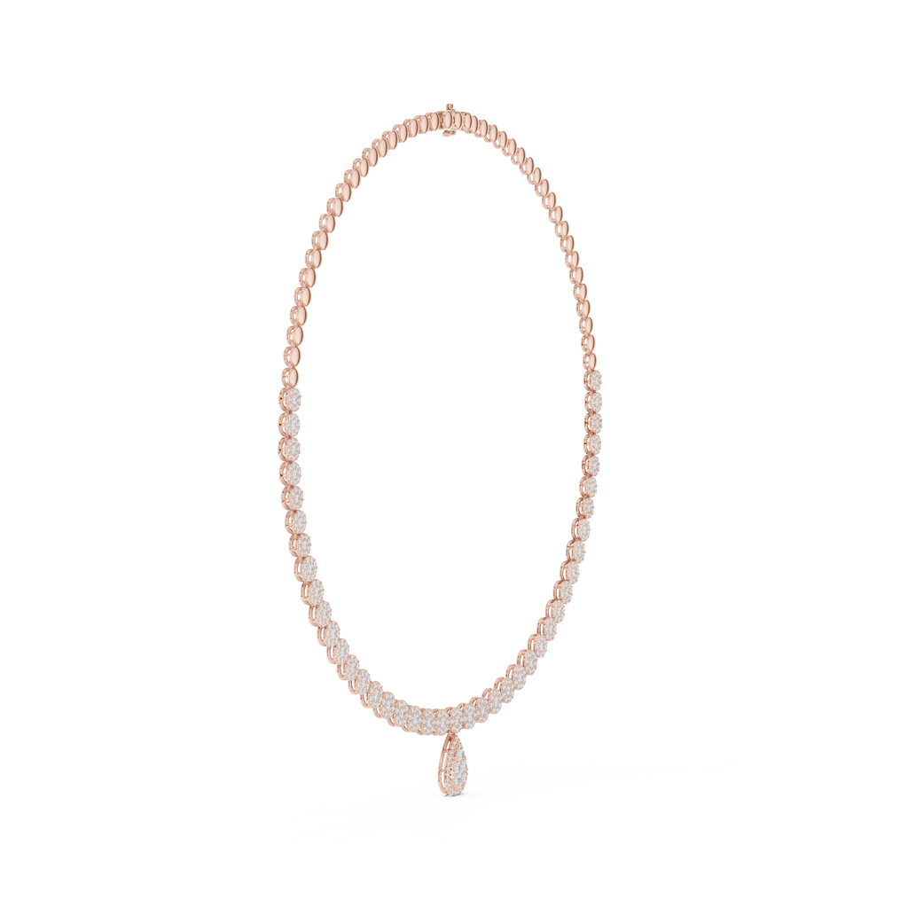 Celeste Diamond Cluster Riviera Drop Necklace