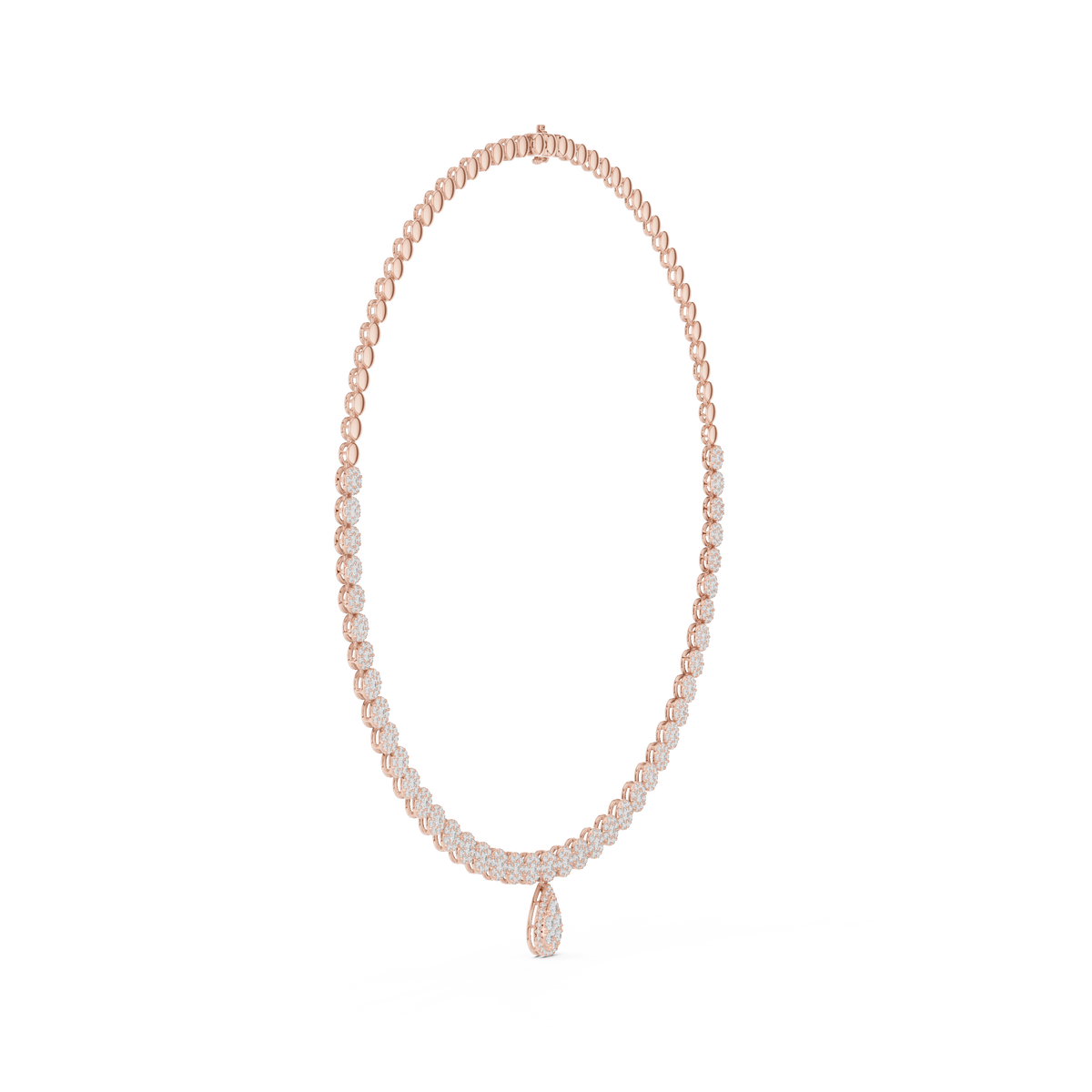 Celeste Diamond Cluster Riviera Drop Necklace