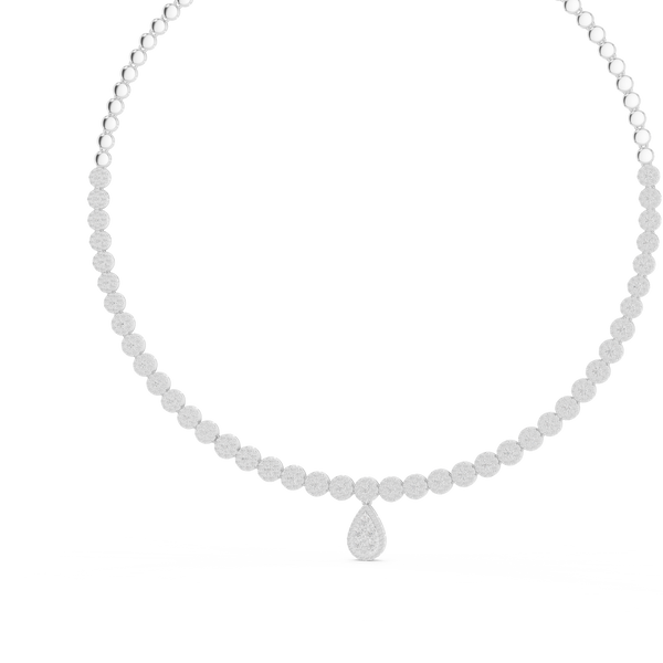 Celeste Diamond Cluster Riviera Drop Necklace