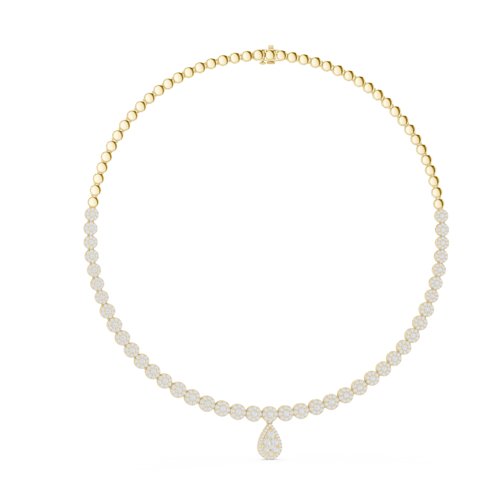 Celeste Diamond Cluster Riviera Drop Necklace
