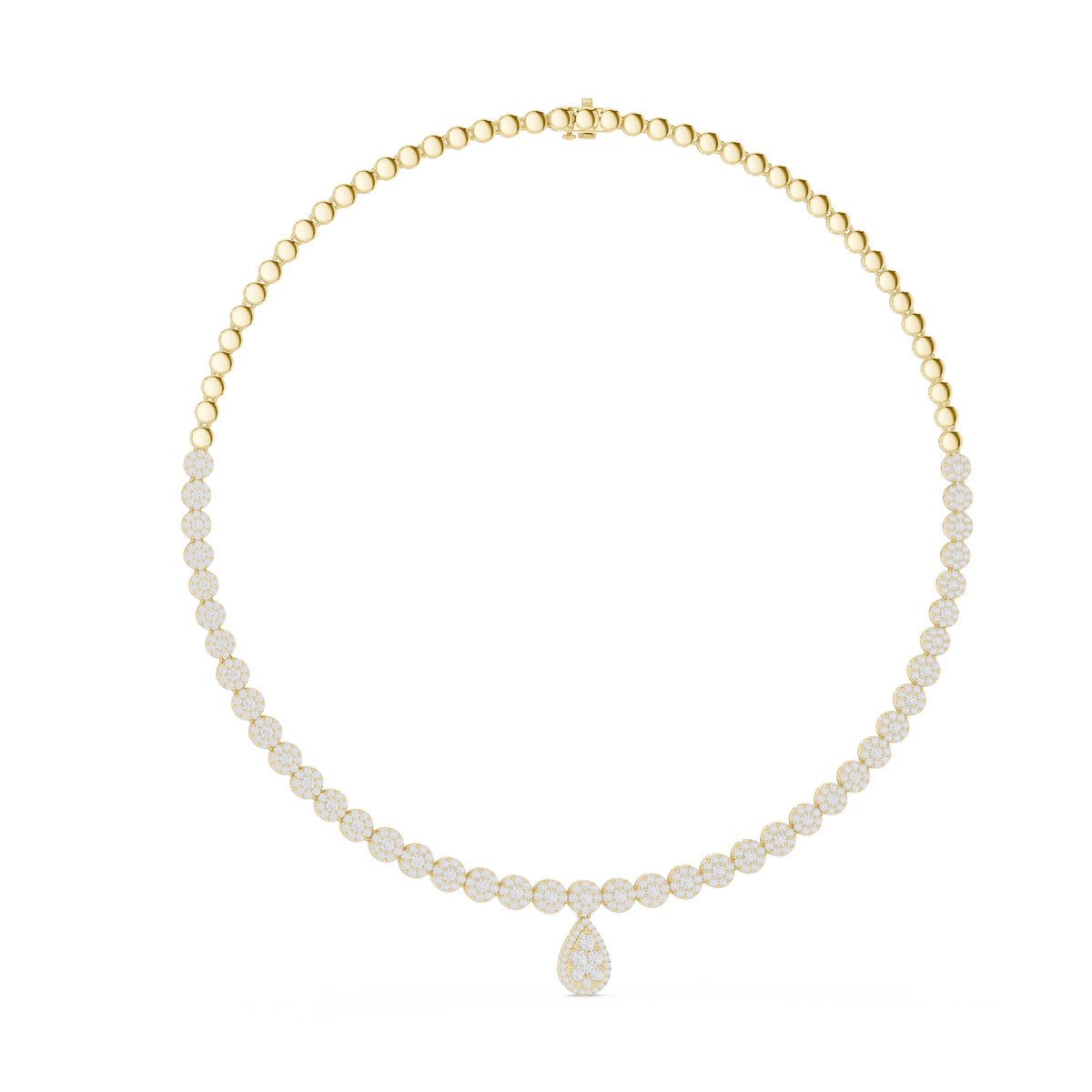 Celeste Diamond Cluster Riviera Drop Necklace