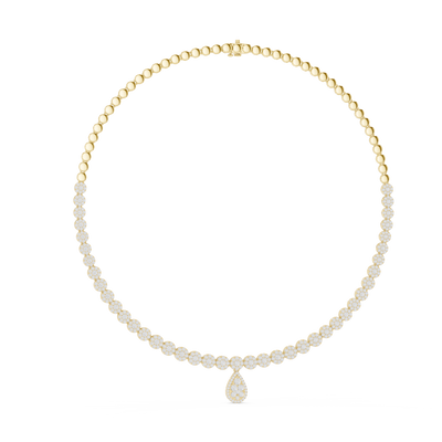 Celeste Diamond Cluster Riviera Drop Necklace