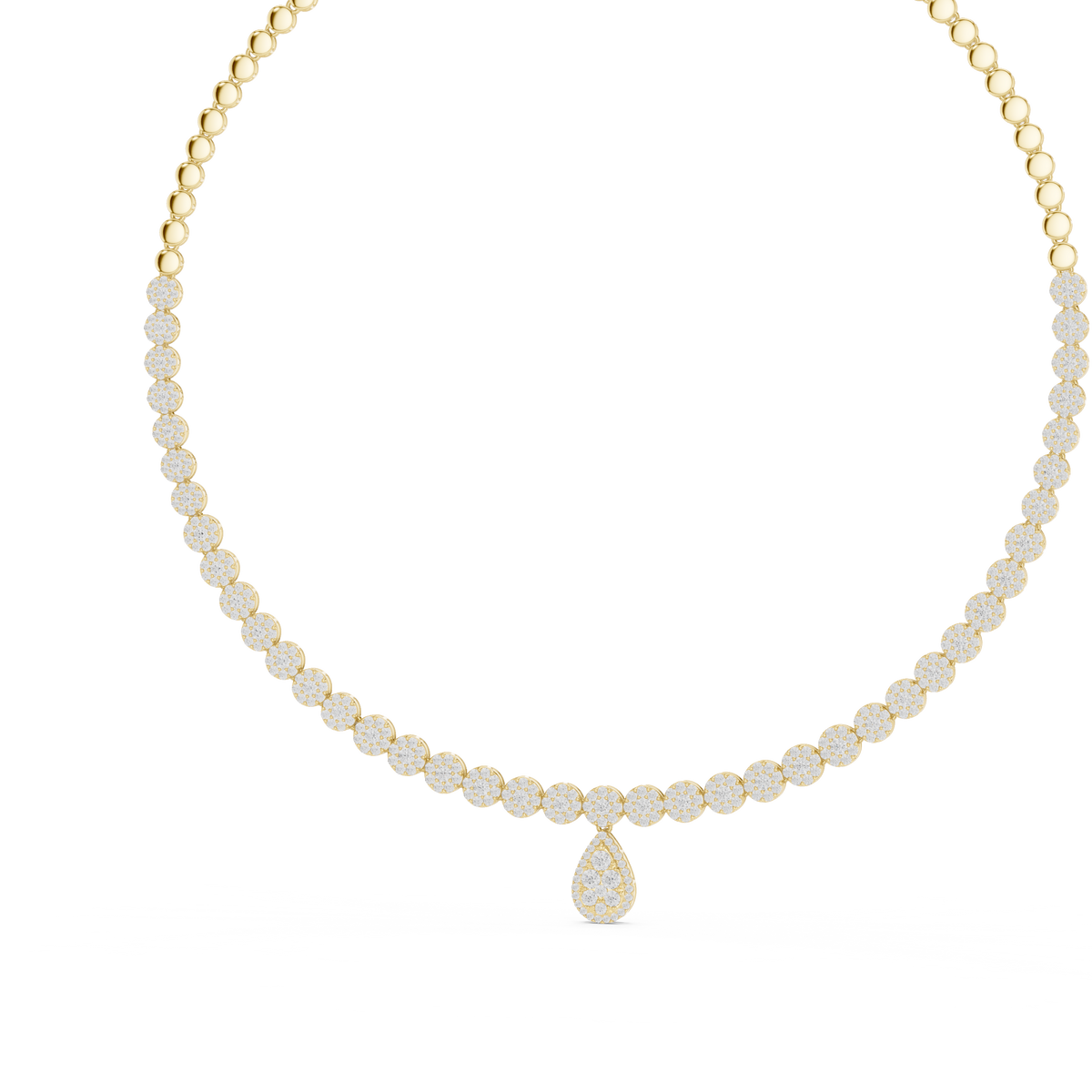 Celeste Diamond Cluster Riviera Drop Necklace