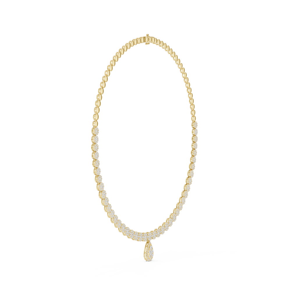 Celeste Diamond Cluster Riviera Drop Necklace