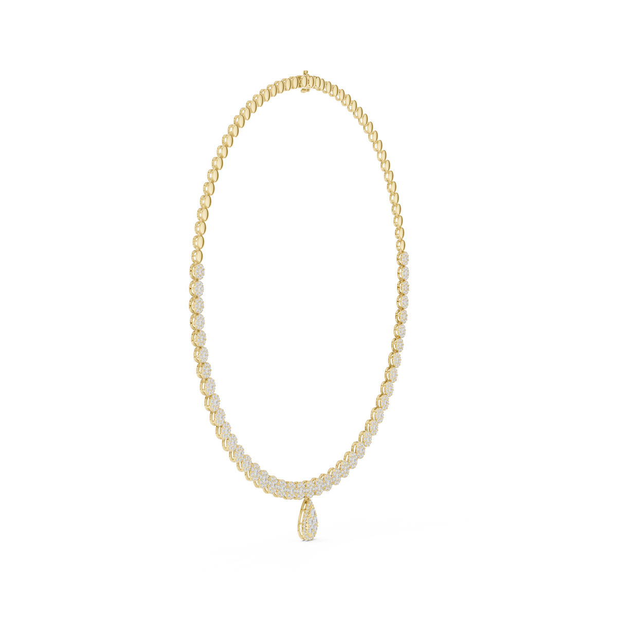 Celeste Diamond Cluster Riviera Drop Necklace
