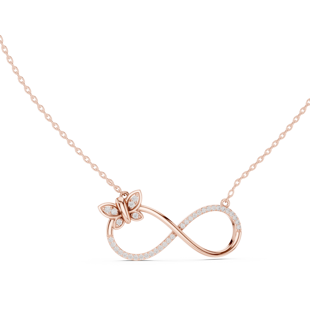 Eternal Butterfly Infinity Diamond Pendant