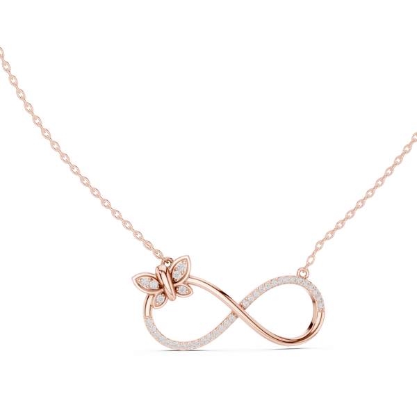Eternal Butterfly Infinity Diamond Pendant