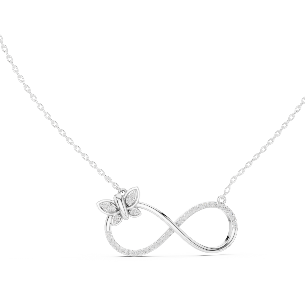 Eternal Butterfly Infinity Diamond Pendant