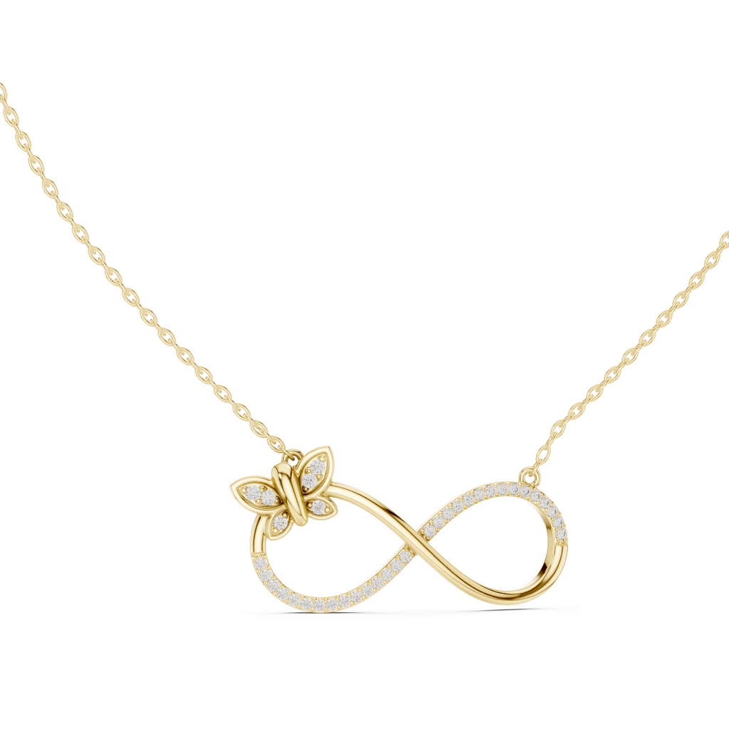 Eternal Butterfly Infinity Diamond Pendant