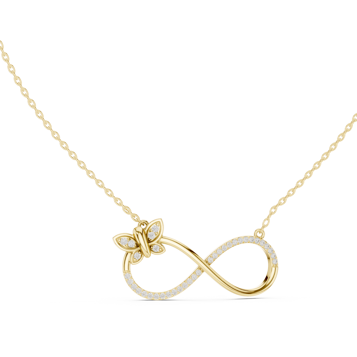 Eternal Butterfly Infinity Diamond Pendant