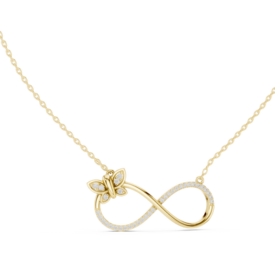 Eternal Butterfly Infinity Diamond Pendant