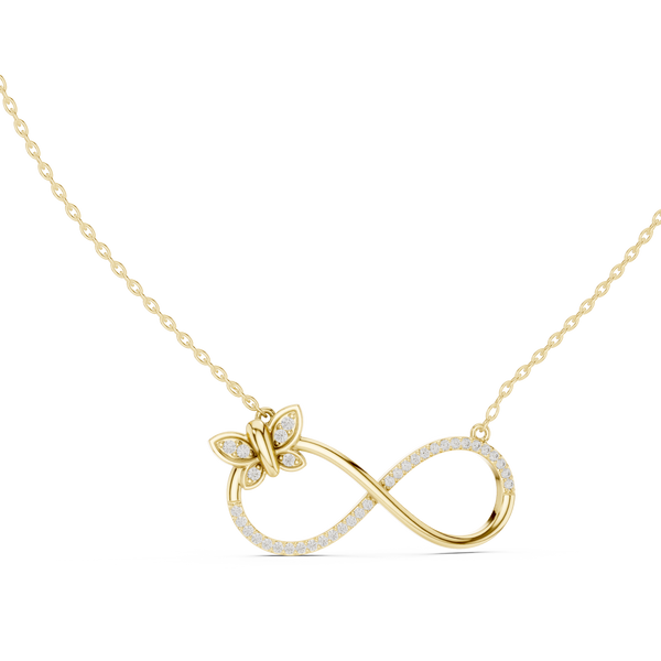Eternal Butterfly Infinity Diamond Pendant