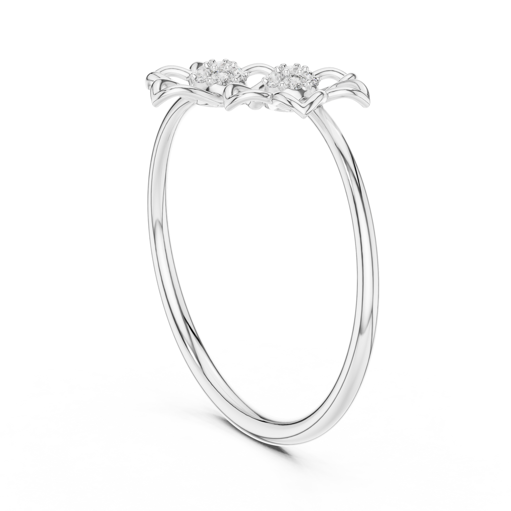 Duetto Twin Open-Petal Floral Diamond Ring